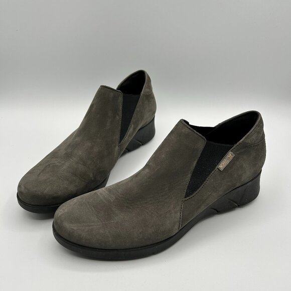 Mephisto Shoes 7.5 Gray Suede Wedge Loafers Low Booties *No insoles* - Picture 1 of 11